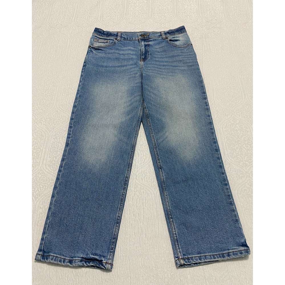 Wonder Nation Jeans Boys Size 14 Husky Blue Faded Wide Leg Distressed